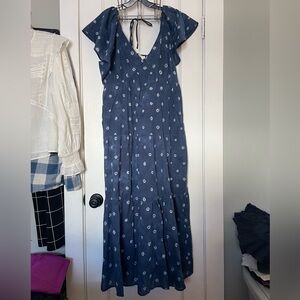 Madewell Navy tie dye Maxi Dress size 14. NWT